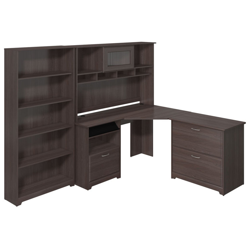 Red Barrel Studio Hillsdale Corner Desk with Hutch Lateral File and 5